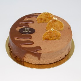 Mousse chocolat noir nougatine et caramel
