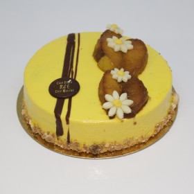 Crème vanille pommes caramélisées et coulis caramel